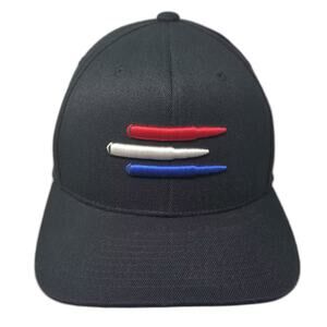 Flexfit Snapback Hat Black Red OS Embroidered Bullet Design Adjustable Tech 110